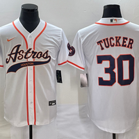 Men's Houston Astros Kyle Tucker #30 White Replica Jersey1 Joint Edition
