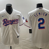 Men's Texas Rangers Marcus Semien #2 White Home Authentic Player Jersey1