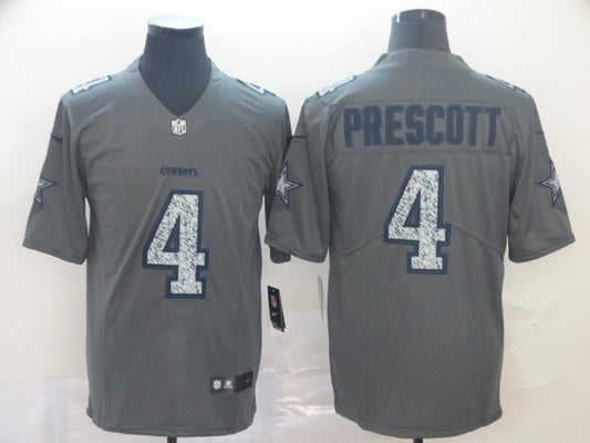 Men's Dallas Cowboys Dak Prescott #4 Gray Player Game Jersey1