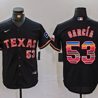 Men's Texas Rangers Adolis Garcia #53 Black Limited Player Jersey1
