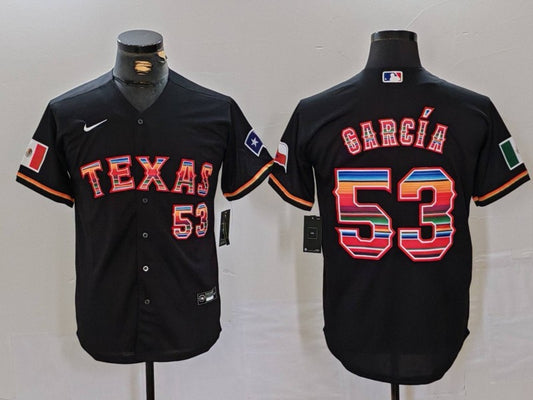 Men's Texas Rangers Adolis Garcia #53 Black Limited Player Jersey1