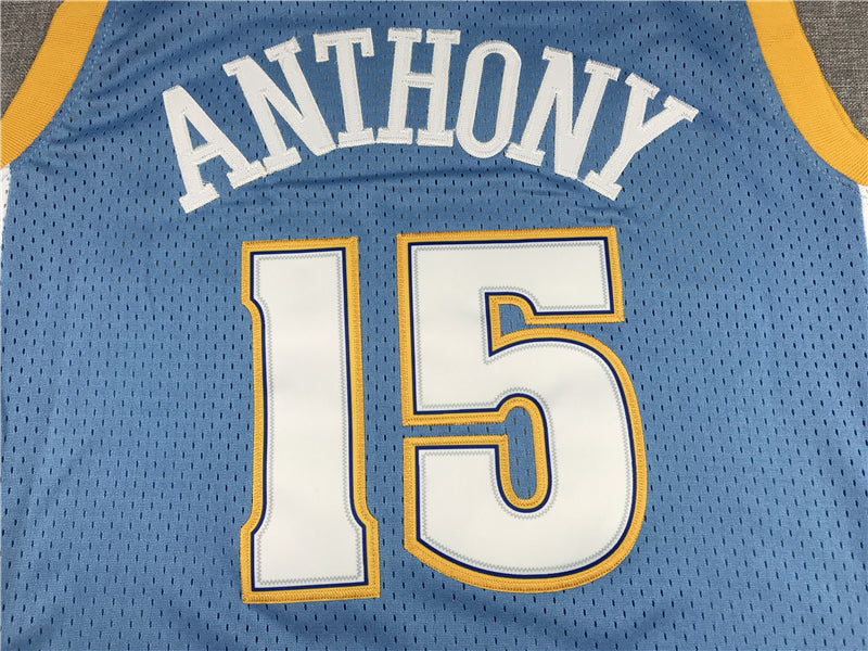 Men's Denver Nuggets Carmelo Anthony #15 NBA Blue Player Jersey1