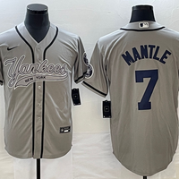 Men's New York Yankees Mickey Mantle #7 Gray Player Jersey1 Joint Edition