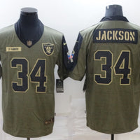 Men's Las Vegas Raiders Bo Jackson #34 Brown Authentic Game Jersey1