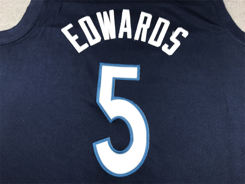 Men's Minnesota Timberwolves Anthony Edwards #5 Navy Swingman Jersey1 - Icon Edition