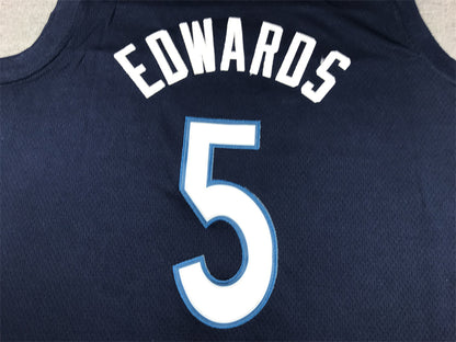 Men's Minnesota Timberwolves Anthony Edwards #5 Navy Swingman Jersey1 - Icon Edition