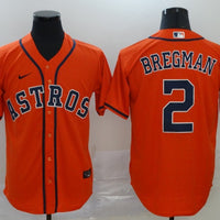 Men's Houston Astros Alex Bregman #2 Orange Replica Baseball Jersey1