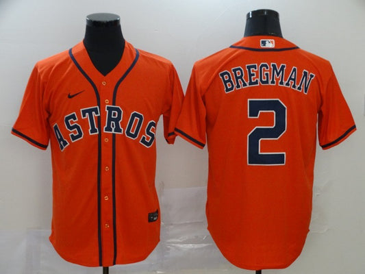 Men's Houston Astros Alex Bregman #2 Orange Replica Baseball Jersey1