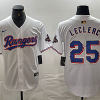 Men's Texas Rangers Jose Leclerc #25 White 2024 Gold Collection Limited Player Jersey1