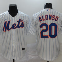 Men's New York Mets Pete Alonso #20 White Replica Baseball Jersey1