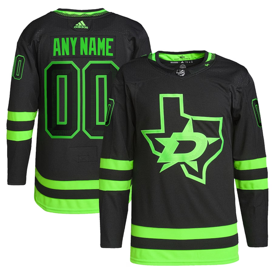 Men's Dallas Stars Black Alternate Primegreen Authentic Pro Custom Jersey1