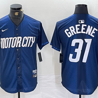 Men's Detroit Tigers Riley Greene #31 Navy 2024 City Connect Limited Jersey1