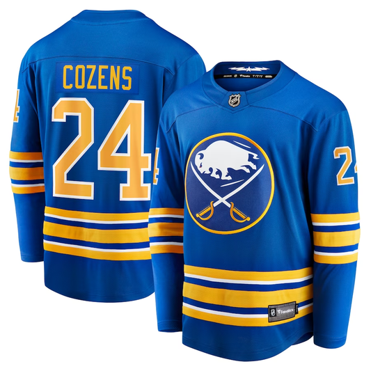 Men's Buffalo Sabres Dylan Cozens #24 Royal Replica Player Jersey1