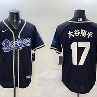 Men's Los Angeles Dodgers Shohei Ohtani Black Alternate Player Jersey1
