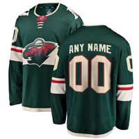 Men's Minnesota Wild Green Home Breakaway Custom Jersey1