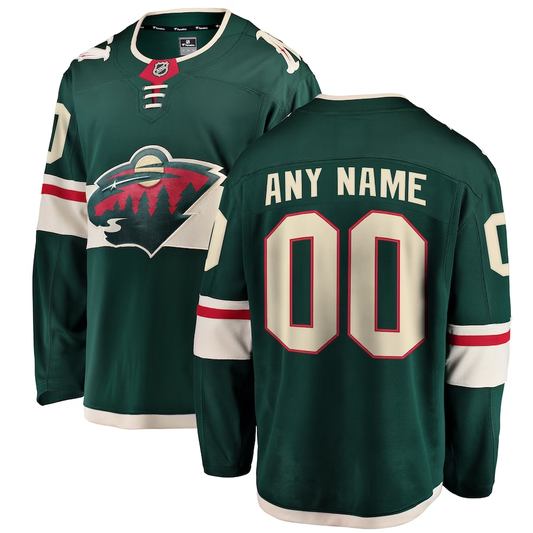 Men's Minnesota Wild Green Home Breakaway Custom Jersey1