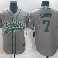 Men's Boston Celtics Jaylen Brown #7 Gray Replica Player Jersey