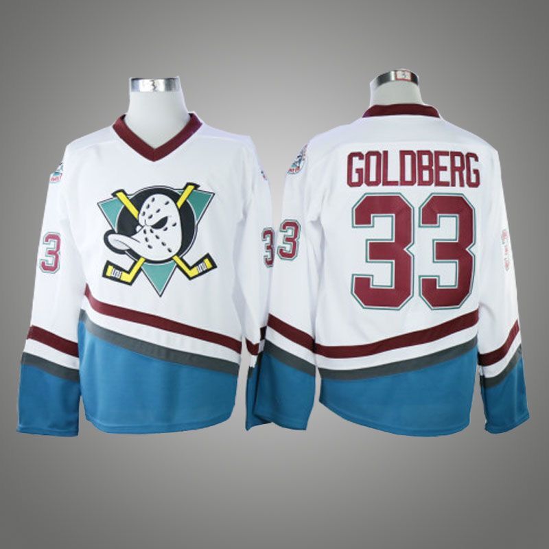 Men's Anaheim Ducks Goldberg #33 White Breakaway Jersey1