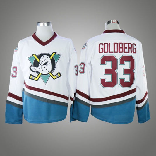 Men's Anaheim Ducks Goldberg #33 White Breakaway Jersey1