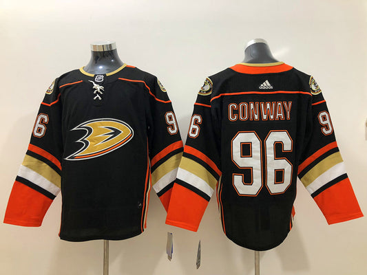 Men's Anaheim Ducks Charlie Conway #96 Black Home Breakaway Player Jersey1