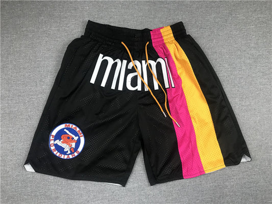 Men's Miami Heat Black 2005-06 Hardwood Classics Basketball Shorts1