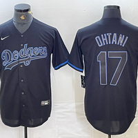 Men's Los Angeles Dodgers Shohei Ohtani #17 Black Replica Team Jersey1