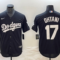 Men's Los Angeles Dodgers Shohei Ohtani #17 Black Replica Player Jersey1