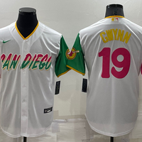Men's San Diego Padres Tony Gwynn #19 White Player Stitched Jersey1