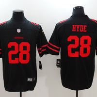 Men's San Francisco 49ers Carlos Hyde #28 Black Game Jersey1