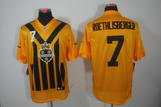 Men's Pittsburgh Steelers Ben Roethlisberger #7 Gold Player Game Jersey1