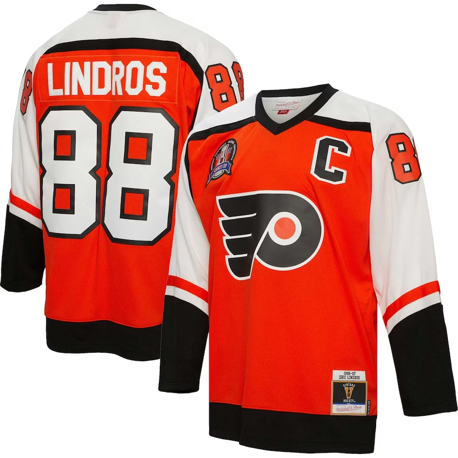 Men's Philadelphia Flyers Eric Lindros #88 Orange Replica Player Jersey1