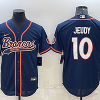 Men's Denver Broncos Jerry Jeudy #10 Navy Game Jersey1 Joint Edition