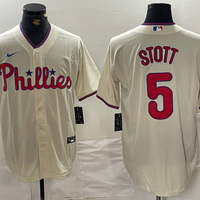 Men's Philadelphia Phillies Bryson Stott #5 Cream Replica Player Jersey1