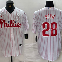 Men's Philadelphia Phillies Alec Bohm #28 White Replica Player Jersey1