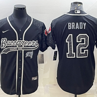 Men's Tampa Bay Buccaneers Tom Brady #12 Black Retired Player RFLCTV Limited Jersey1 Joint Edition