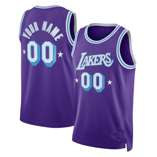 Men's Los Angeles Lakers Purple 2021/22 Swingman Custom Jersey1 - City Edition