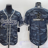 Men's Dallas Cowboys Grey Camouflage Game Jersey1