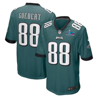 Men's Philadelphia Eagles Dallas Goedert #88 Midnight Green Super Bowl LVII Patch Game Jersey1