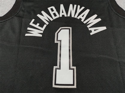 Men's San Antonio Spurs Victor Wembanyama #1 Black 2025/26 Swingman Jersey - City Edition
