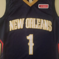 Men's New Orleans Pelicans Zion Williamson #1 NBA Dark Blue Swingman Jersey1