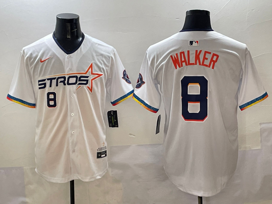 Men's Houston Astros Christian Walker #8 White 2025 City Connect Limited Player Jersey1