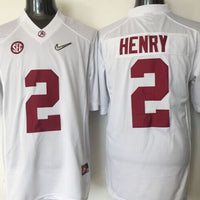 Men's Alabama Crimson Tide Derrick Henry #2 White Player Game Jersey