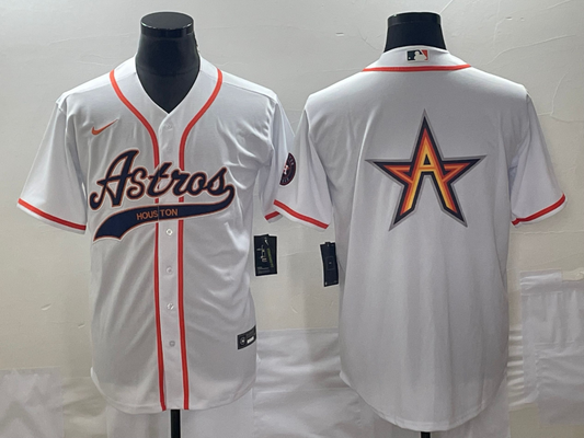 Men's Houston Astros White Alternate Replica Jersey1 Joint Edition