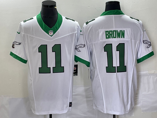Men's Philadelphia Eagles A.J. Brown #11 White Game Player Jersey1