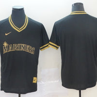 Men's Seattle Mariners Black Replica Blank Jersey1