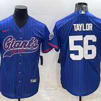 Men's New York Giants Lawrence Taylor #56 Blue Player Jersey1 Joint Edition