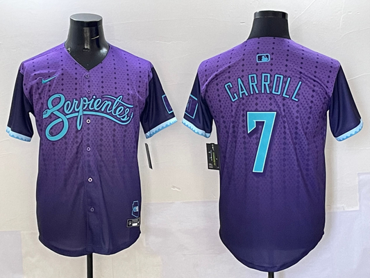 Men's Arizona Diamondbacks Corbin Carroll #7 Purple 2025 City Connect Limited Player Jersey