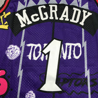 Men's Toronto Raptors Tracy McGrady #1 Purple Swingman Player Jersey1 - Graffiti Edition