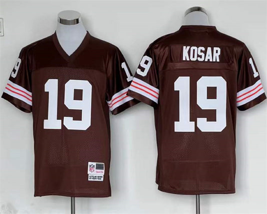 Men's Cleveland Browns Bernie Kosar Mitchell & Ness Brown Legacy Replica Player Jersey1