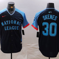 Men's National League Paul Skenes #30 Navy 2024 MLB All-Star Game Limited Player Jersey1